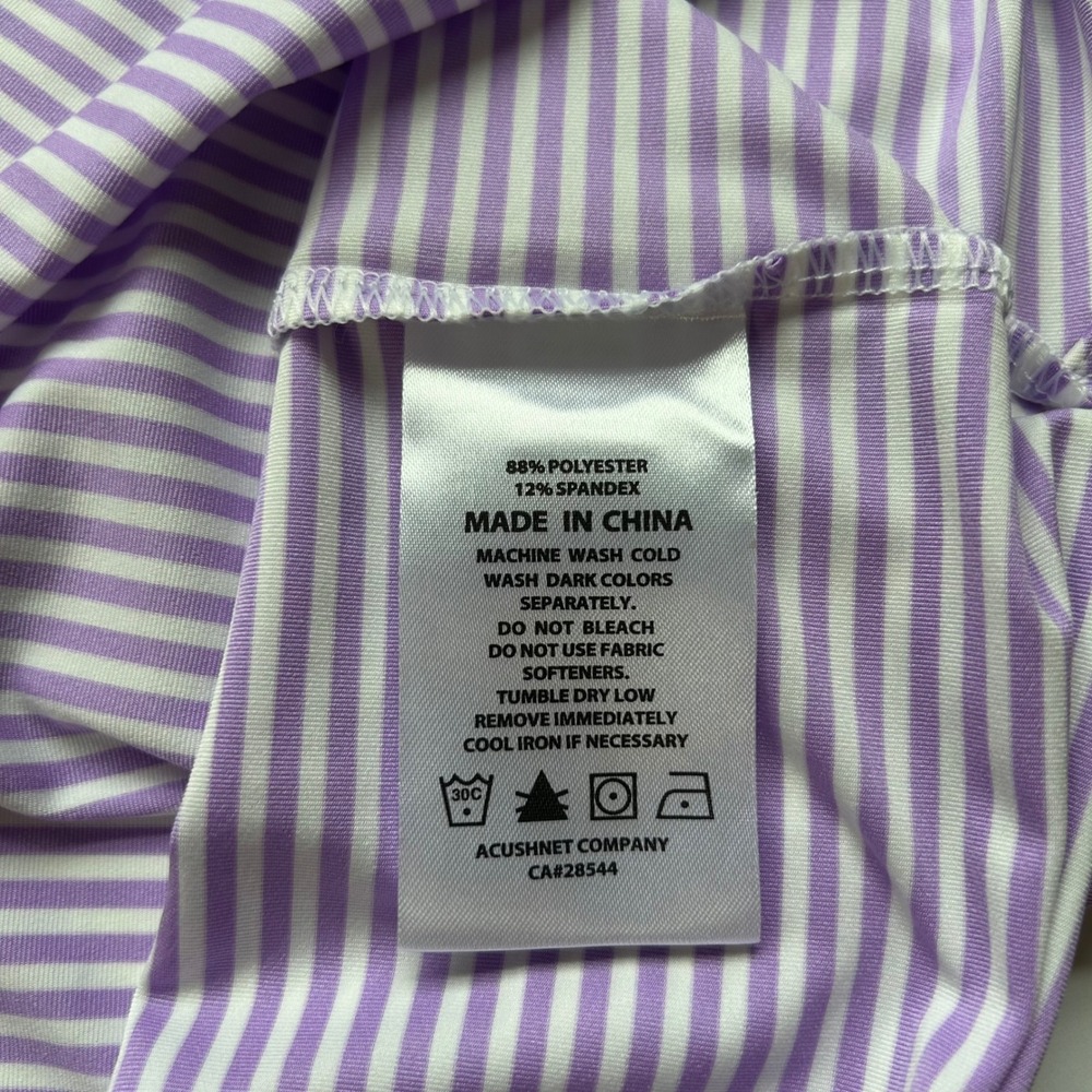FootJoy Mens XL ProDry Striped Golf Polo Shirt Purple White Short Sleeve 25565 - Picture 8 of 9